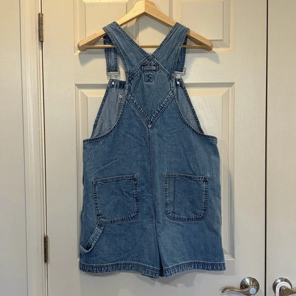 Vintage 90’s GAP Women’s Jean Overall Shorts 100% Cotton Large - Picture 2 of 3